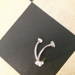 NWOT Surgical steel Crystal eyebrow rings